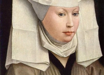 Portret kobiety w skrzydlatej czapce Rogiera van der Weydena.