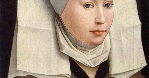 Portret kobiety w skrzydlatej czapce Rogiera van der Weydena.