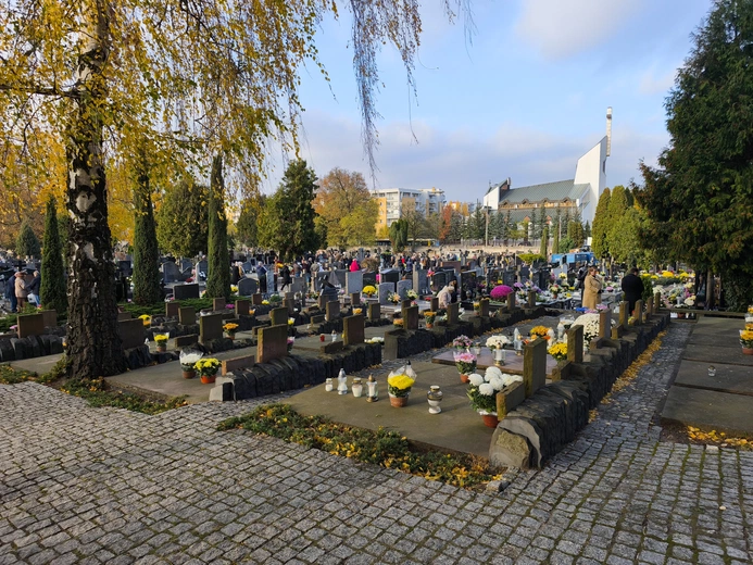 Procesja żałobna po Cmentarzu Wawrzyszewskim