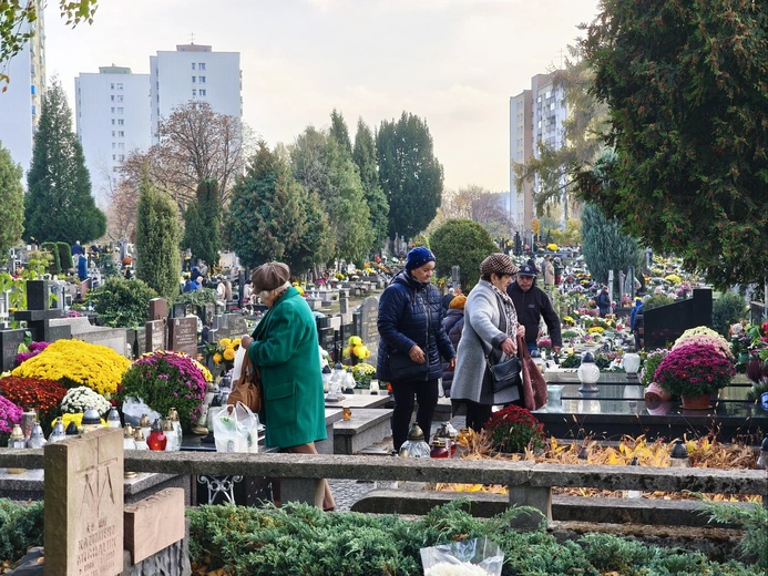 Procesja żałobna po Cmentarzu Wawrzyszewskim
