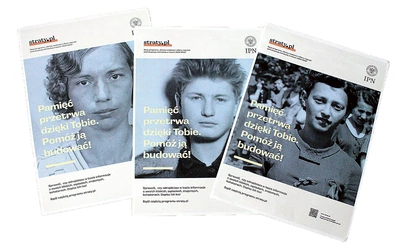 Plakaty informujące o programie prowadzonym przez IPN.