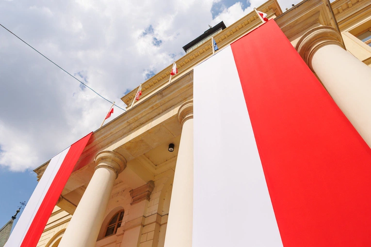 Lublin w narodowych barwach w 106. rocznicę odzyskania niepodległości