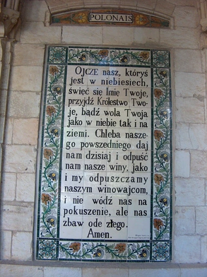 Tablica z kościoła "Ojcze nasz" w języku polskim
