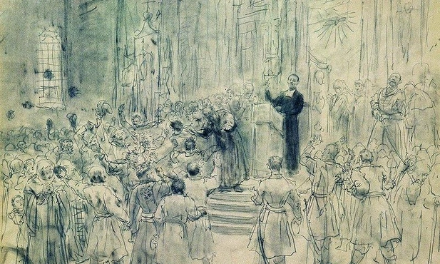 Jozafat Kuncewicz głoszący kazanie. 