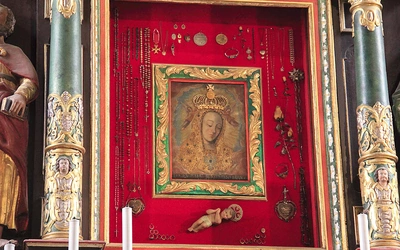 Napis umieszczony pod wizerunkiem brzmi: „Effigies B.M.V. Rokitnensis Miraculis clara” (Obraz NMP Rokitniańskiej łaskami słynący).