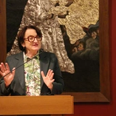Spotkanie z Ewą Czaczkowską w płockim seminarium było związane z 40. rocznicą męczeńskiej śmierci ks. Jerzego Popiełuszki.