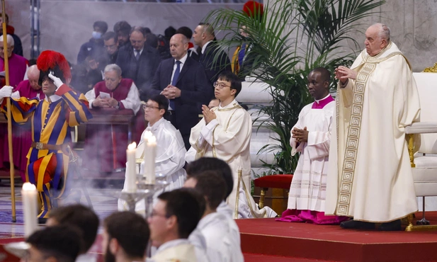 Franciszek podczas Mszy w Bazylice św. Piotra