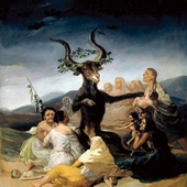 Sabat czarownic. Słynny hiszpański malarz Francisco Goya namalował ten obraz pod koniec XVIII wieku.
