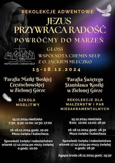 Zaproszenie na rekolekcje ze wspólnotą Chemin Neuf