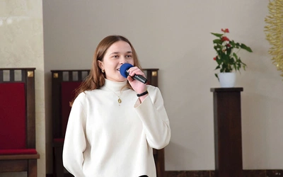 Podczas spotkania z młodymi w Pionkach. 