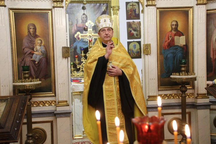 Płock. Wieczernia w cerkwi