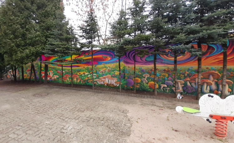 Mural w Centrum Kryzysowym Caritas w Koszalinie