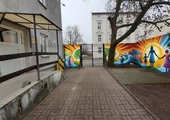 Mural w Centrum Kryzysowym Caritas w Koszalinie