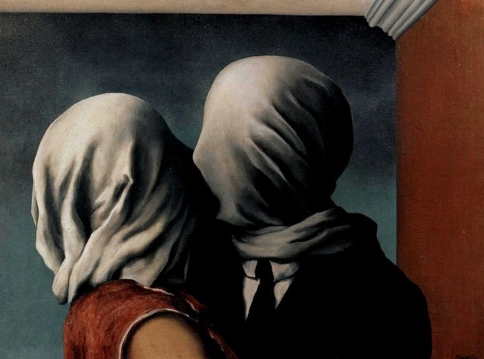  René Magritte, Les Amants I , 1928. Muzeum Sztuki Nowoczesnej, Nowy Jork.