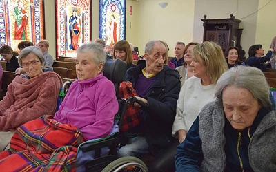 	Podczas Mszy św. w kaplicy Radomskiego Szpitala Specjalistycznego.