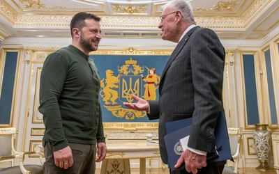 Podczas potkania Wołodymyra Zełenskiego i gen. Keitha Kellogga
