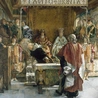 Granada, rok 1492. Inkwizytor Tomas de Torquemada, sam pochodzący z rodziny żydowskich konwertytów, przekonuje parę królewską  – Izabelę Kastylijską i Ferdynanda Aragońskiego  – do wypędzenia Żydów z Hiszpanii.  Autorem obrazu z 1889 r. jest Emilio Sala Frances.