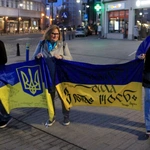 Wiec solidarności z walczącą Ukrainą w 3. rocznicę rosyjskiej inwazji
