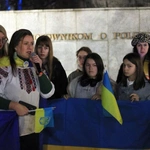 Wiec solidarności z walczącą Ukrainą w 3. rocznicę rosyjskiej inwazji