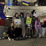 Wiec solidarności z walczącą Ukrainą w 3. rocznicę rosyjskiej inwazji