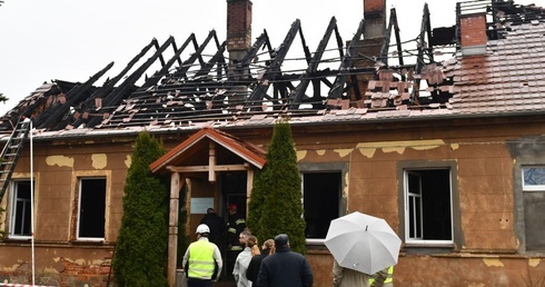 Pożar plebanii w Gądkowie Wielkim