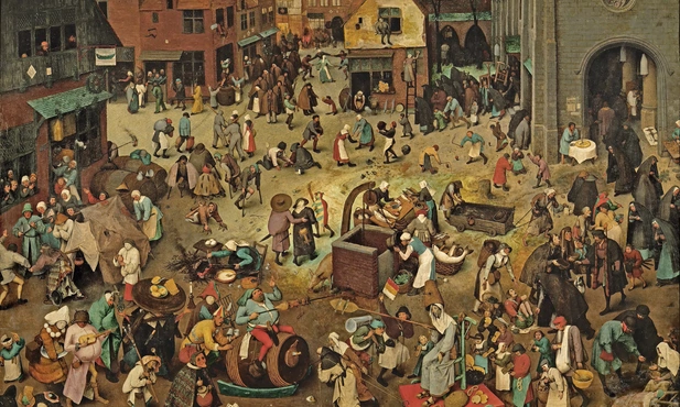 Pieter Bruegel Starszy - Walka postu z katnawałem - Kunsthistorisches Museum Wiedeń