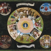 Hieronim Bosch,  Siedem grzechów głównych,  ok. 1500, Madryt, Prado (fragment); 