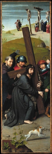 Gerard David, Chrystus dźwigający krzyż z ukrzyżowaniem, ok. 1510, Nowy Jork, Metropolitan Museum of Art