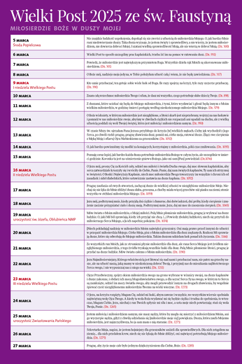 Wielki Post 2025 ze św. Faustyną . MIŁOSIERDZIE BOŻE W DUSZY MOJEJ