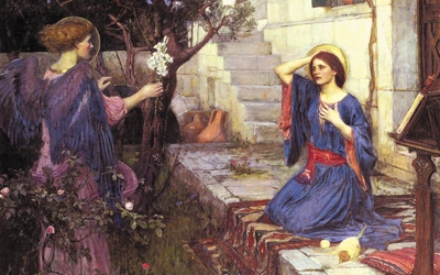 „Zwiastowanie” na płótnie Johna Williama Waterhouse’a