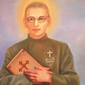 	Sługa Boży o. Bernard od Matki Bożej Pięknej Miłości na obrazie w kościele parafii Matki Bożej Królowej Polski w Mławie.