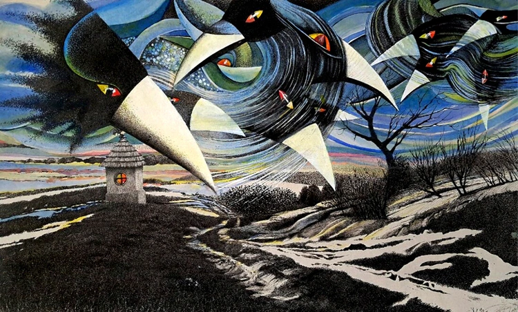 Piotr Kutryba, Zło wszędzie zło, tusz, papier, 2025