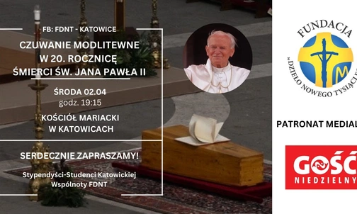 Katowice. Stypendyści Fundacji Dzieło Nowego Tysiąclecia zachęcają do modlitewnego czuwania
