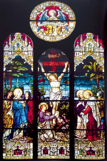  „Ukrzyżowanie”, Mayer'sche Hofkunstanstalt, Monachium, 1902 r., kościół Świętej Rodziny w Bytomiu-Bobrku.