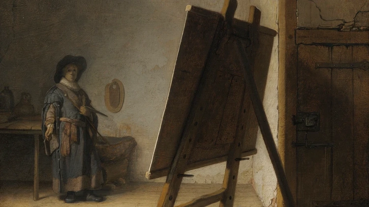 Rembrandt, „Artysta w swojej pracowni”, ok. 1628 r., deska, 24,8 x 31,7 cm, Museum of Fine Arts, Boston 