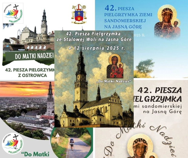 Propozycje plakatów pieszej pielgrzymki na Jasną Górę 