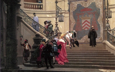 „Szara eminencja”, czyli kapucyn ojciec Józef.  Obraz namalował w XIX w. Jean-Léon Gérôme. 
