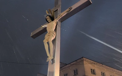 Adoracja krzyża Baryczków w archikatedrze warszawskiej