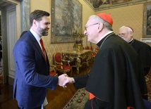 Wiceprezydent USA JD Vance i sekretarz stanu Stolicy Apostolskiej, kard. Pietro Parolin