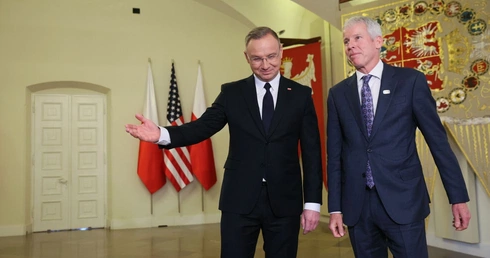 Andrzej Duda i sekretarz energii USA Chris Wright