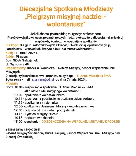 Diecezjalne Spotkanie Młodzieży w Pieszycach 