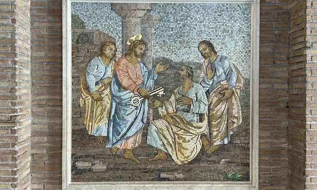 Jezus daje Piotrowi klucze królestwa niebieskiego