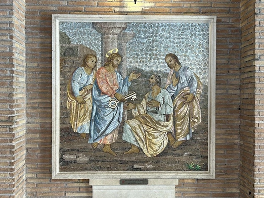 Jezus daje Piotrowi klucze królestwa niebieskiego