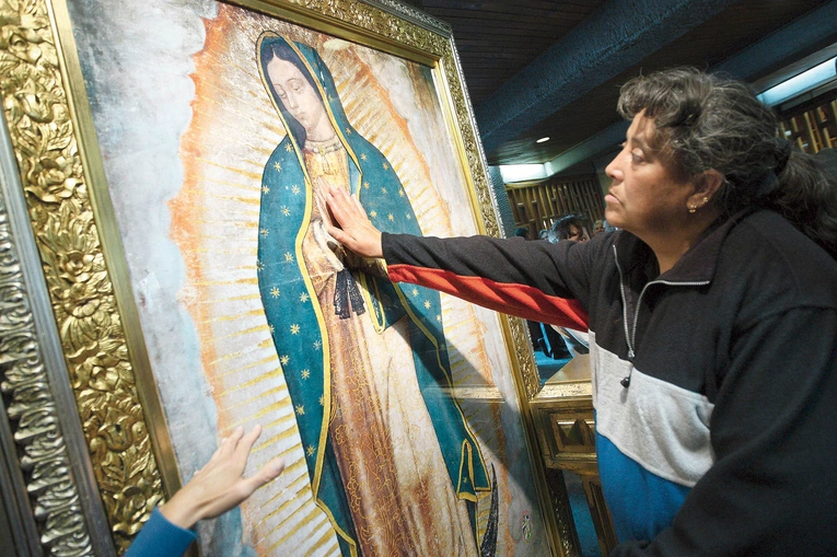 Kopia wizerunku  w sanktuarium  Matki Bożej z Guadalupe  w Meksyku.