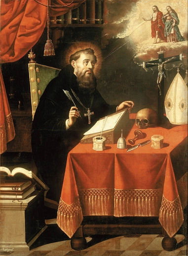 Św. Augustyn  na XVII-wiecznym  obrazie  Antonia Rodrígueza.