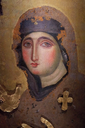 „Prawdziwy portret” Maryi.  Tak najprawdopodobniej  wyglądała Matka Boża.  Obraz Maryi Orędowniczki (Maria Advocata) z kościoła sióstr dominikanek  na Monte Mario w Rzymie, namalowany przez św. Łukasza starożytną techniką malarską na desce lipowej  o wymiarach 70,2 × 40,5 cm. 