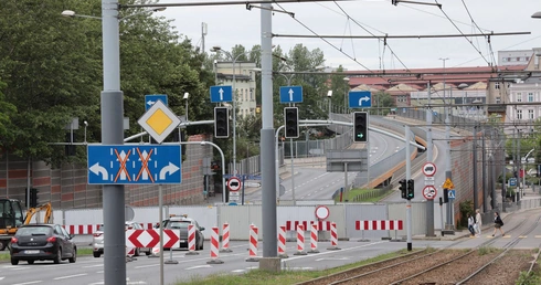 Zamknięta estakada w Chorzowie