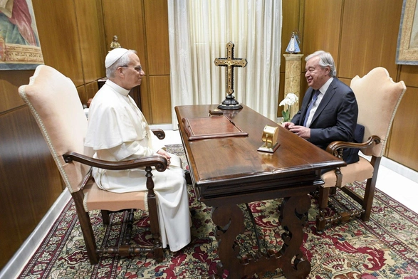 Leon XIV i Antonio Guterres