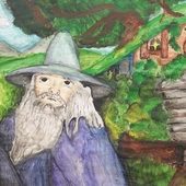 Dzieci chętnie malowały Hobbiton i jego bohaterów.