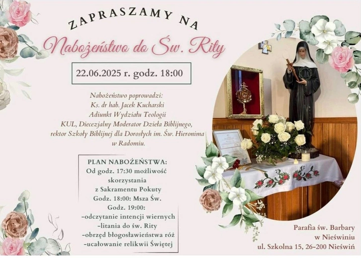 Modlitewny wieczór ze św. Ritą